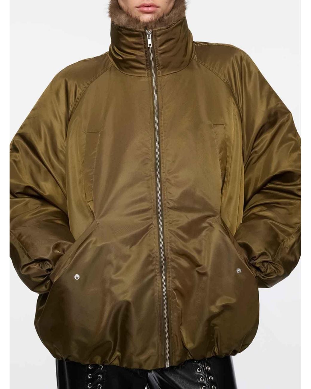 Stand Studio Green Thilda Glossy Nylon Jacket