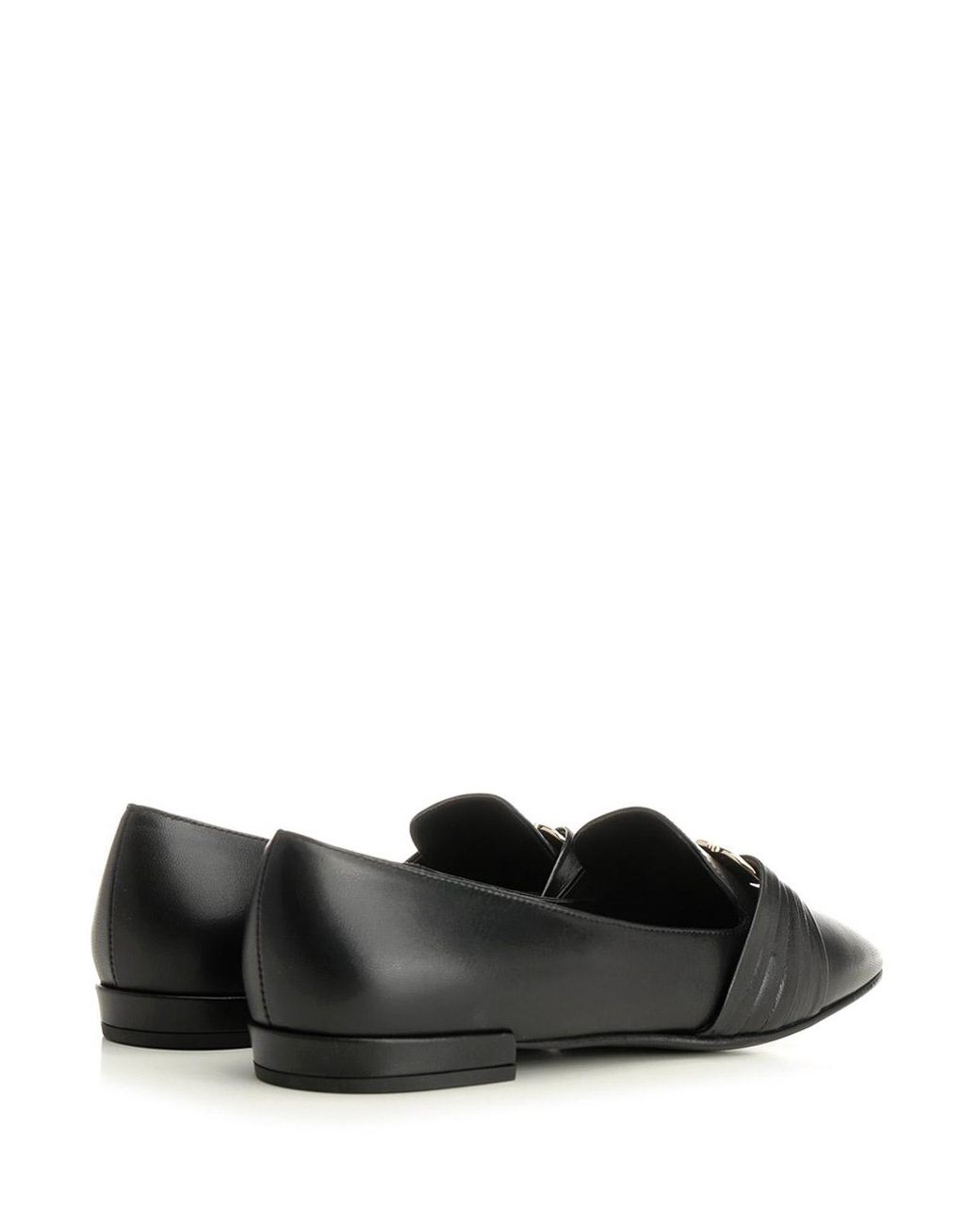 Ferragamo Black Gancini Ornament Moccasin