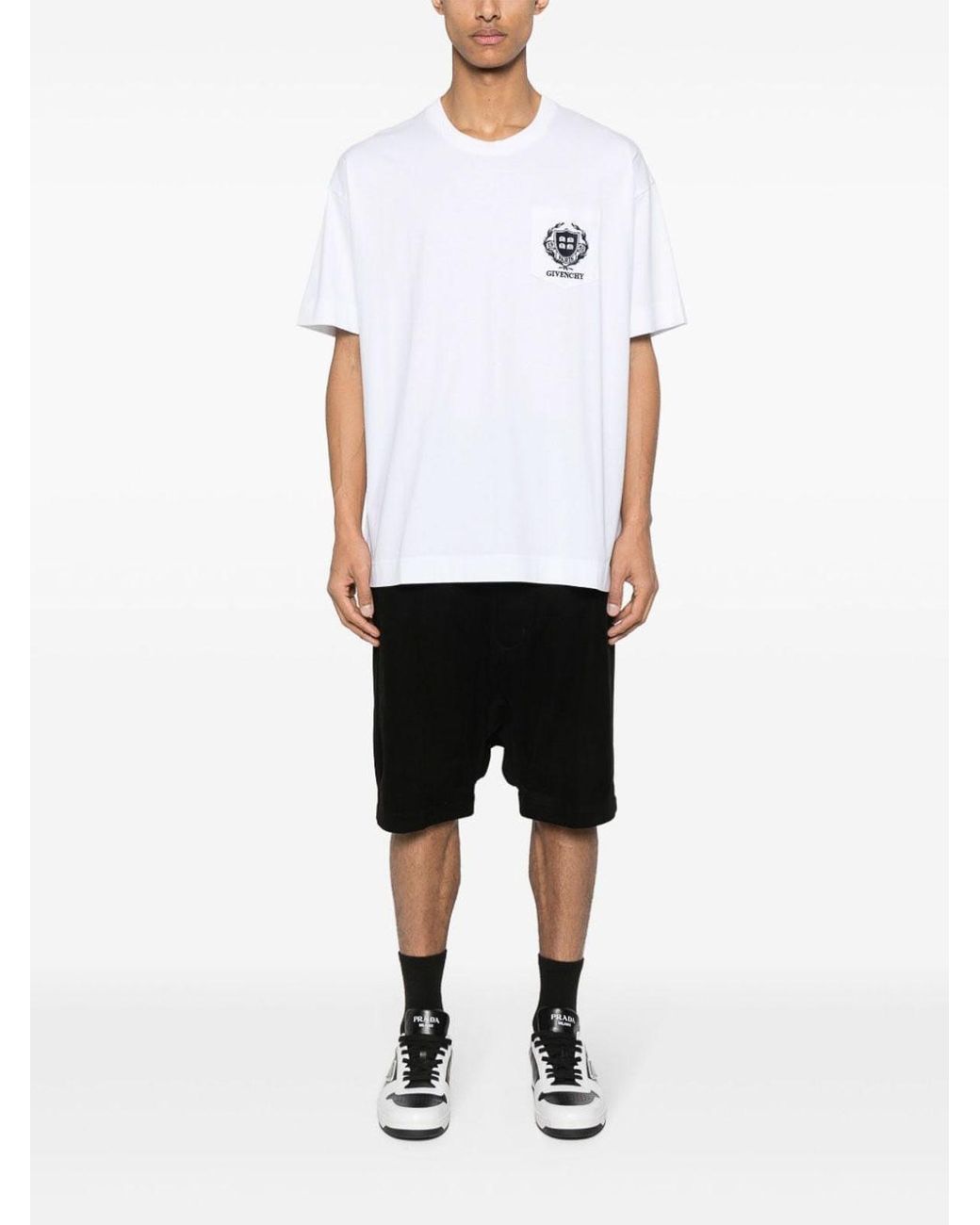 Givenchy White Crest Logo T-Shirt for men