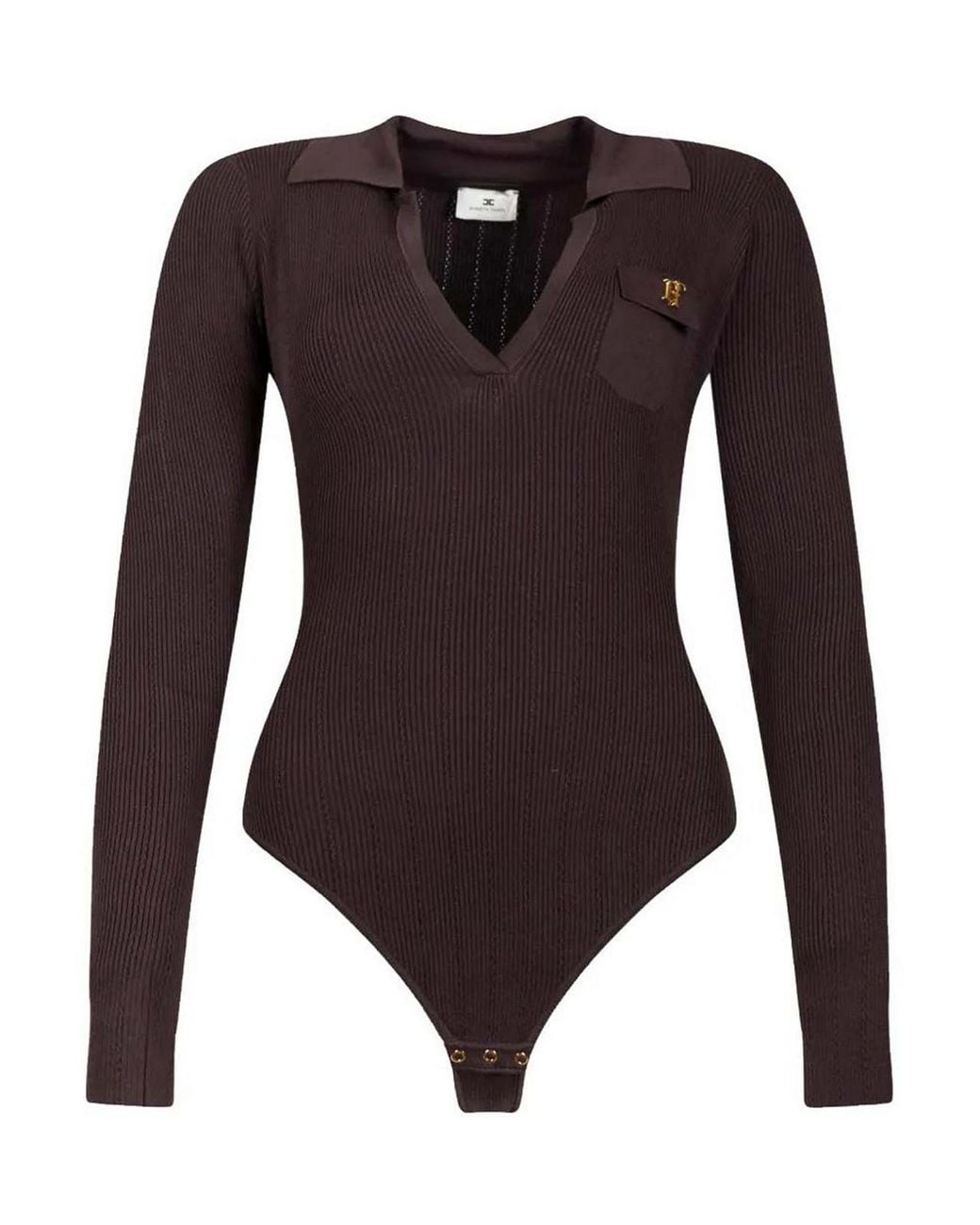 Elisabetta Franchi Brown Body Tricot Dark Chocolate