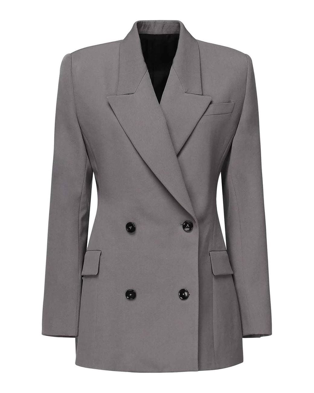 Alaïa Gray Tailored Double-Breasted Jacket