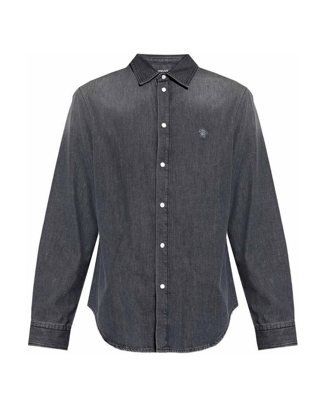 Versace Gray Lightweight Denim Shirt for men