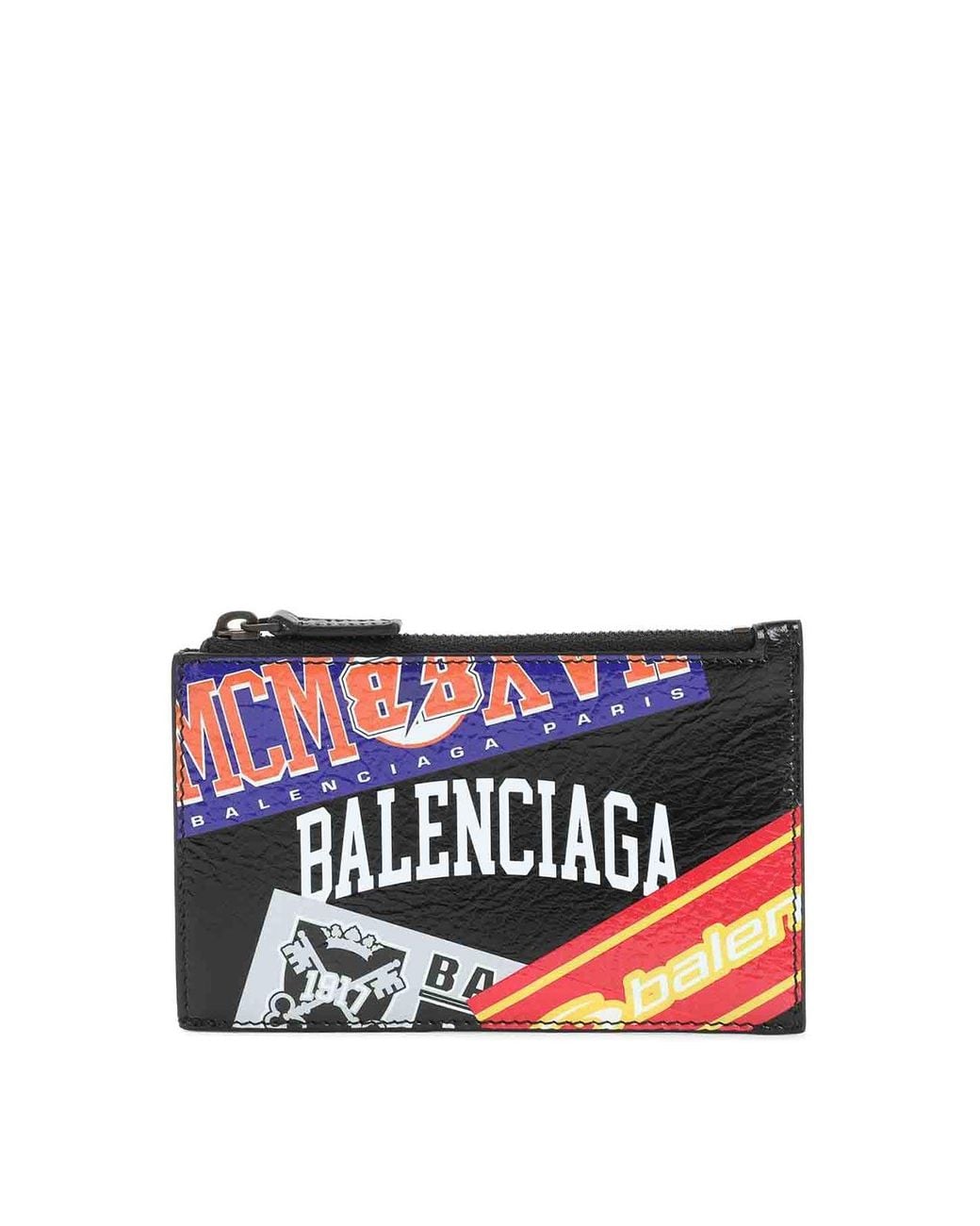 Balenciaga White Cash Long Coin Card Holder for men