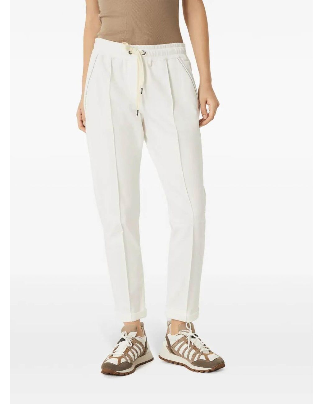 Brunello Cucinelli White Sports Trousers