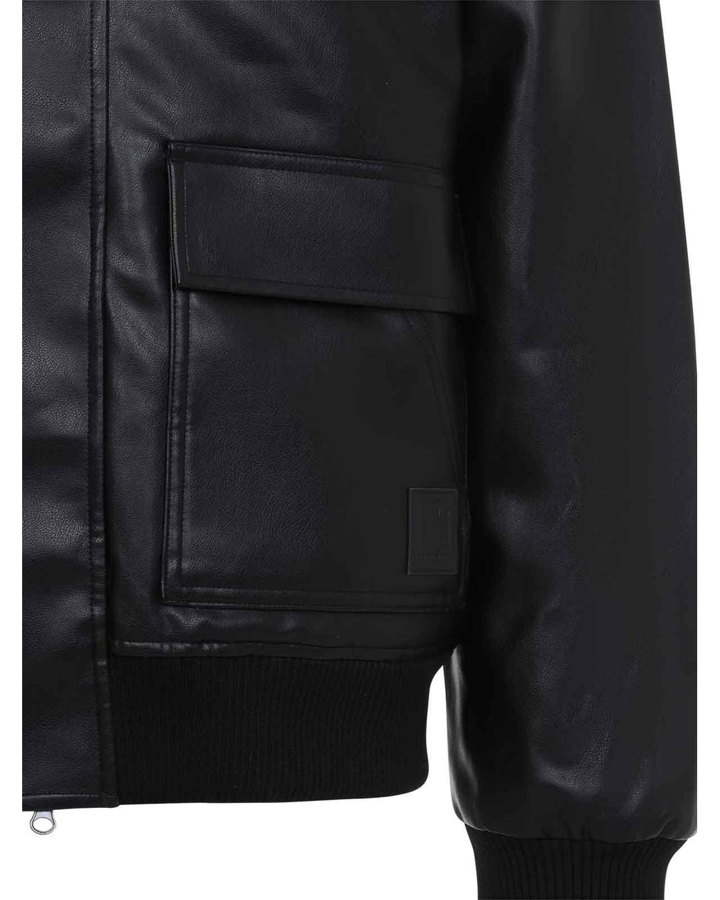 Carhartt Black Arizona Faux Leather Bomber Jacket for men