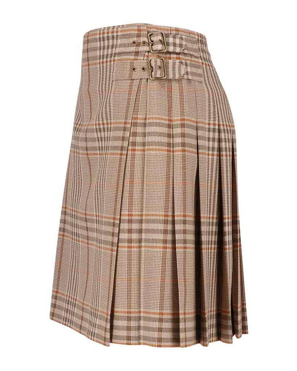 Burberry Natural Wool Midi Skirt