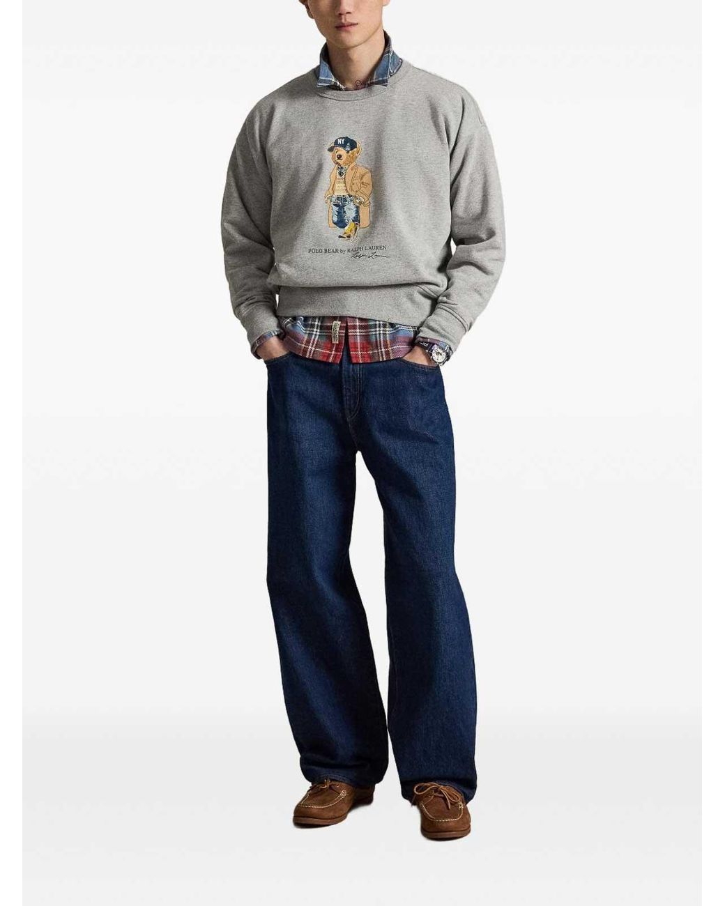 Polo Ralph Lauren Gray Polo Bear Crewneck Sweatshirt for men