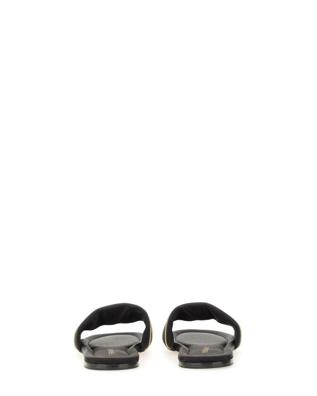 Ferragamo White Slide Sandal With Logo