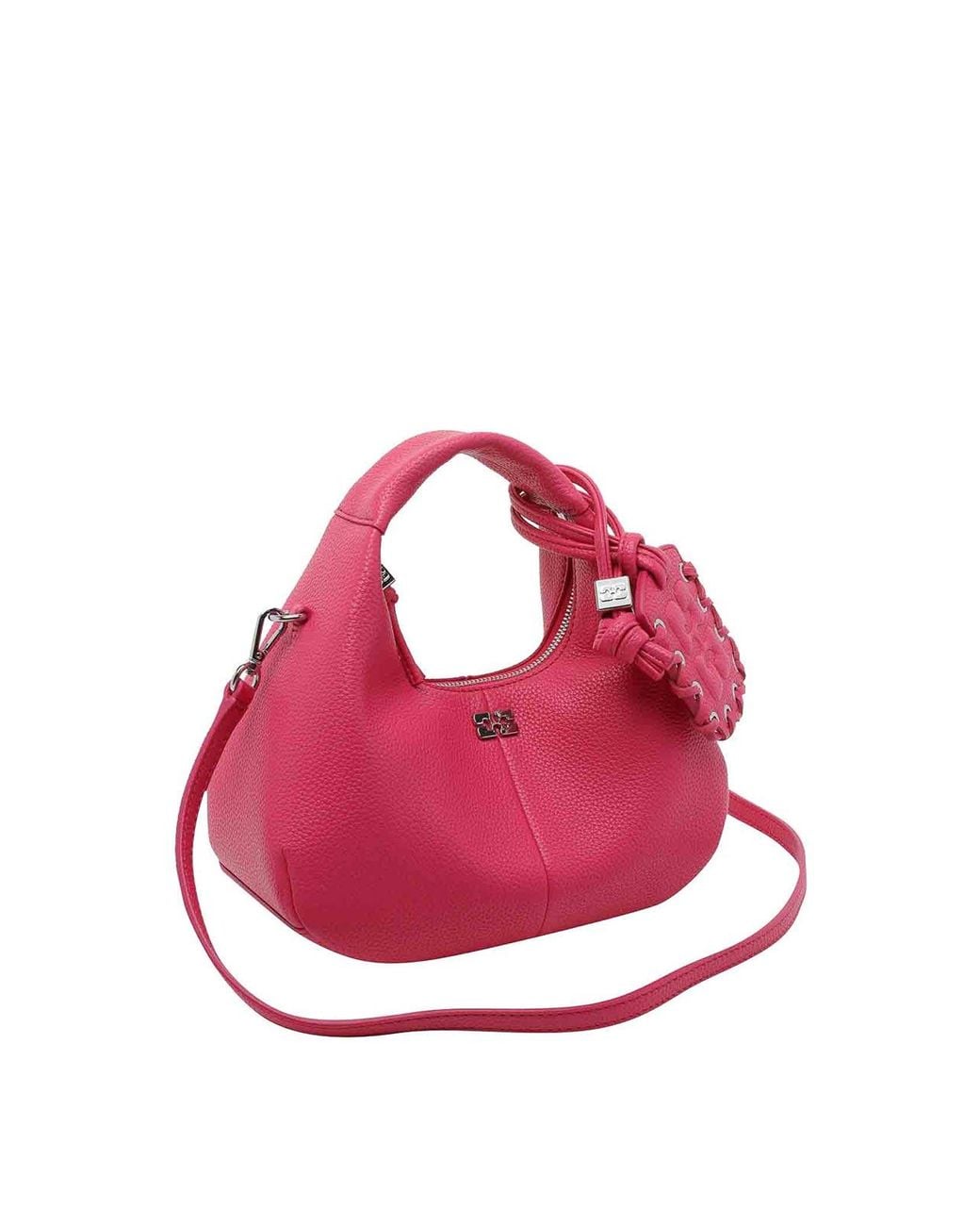 Ganni Pink Cabaret Hobo Bag