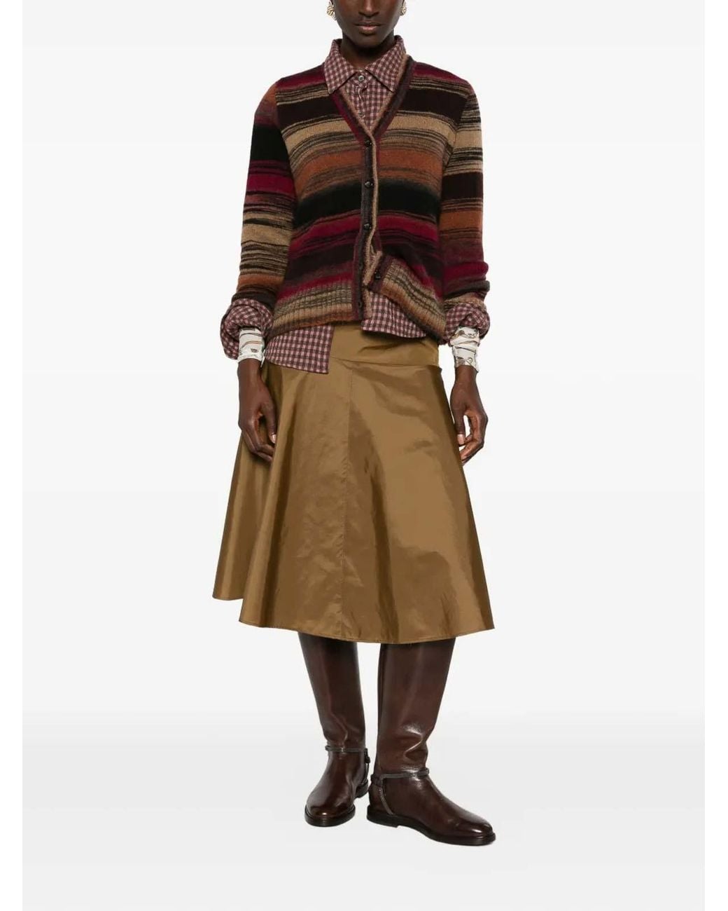 NEERA 20.52 Red Cardigan Stripe