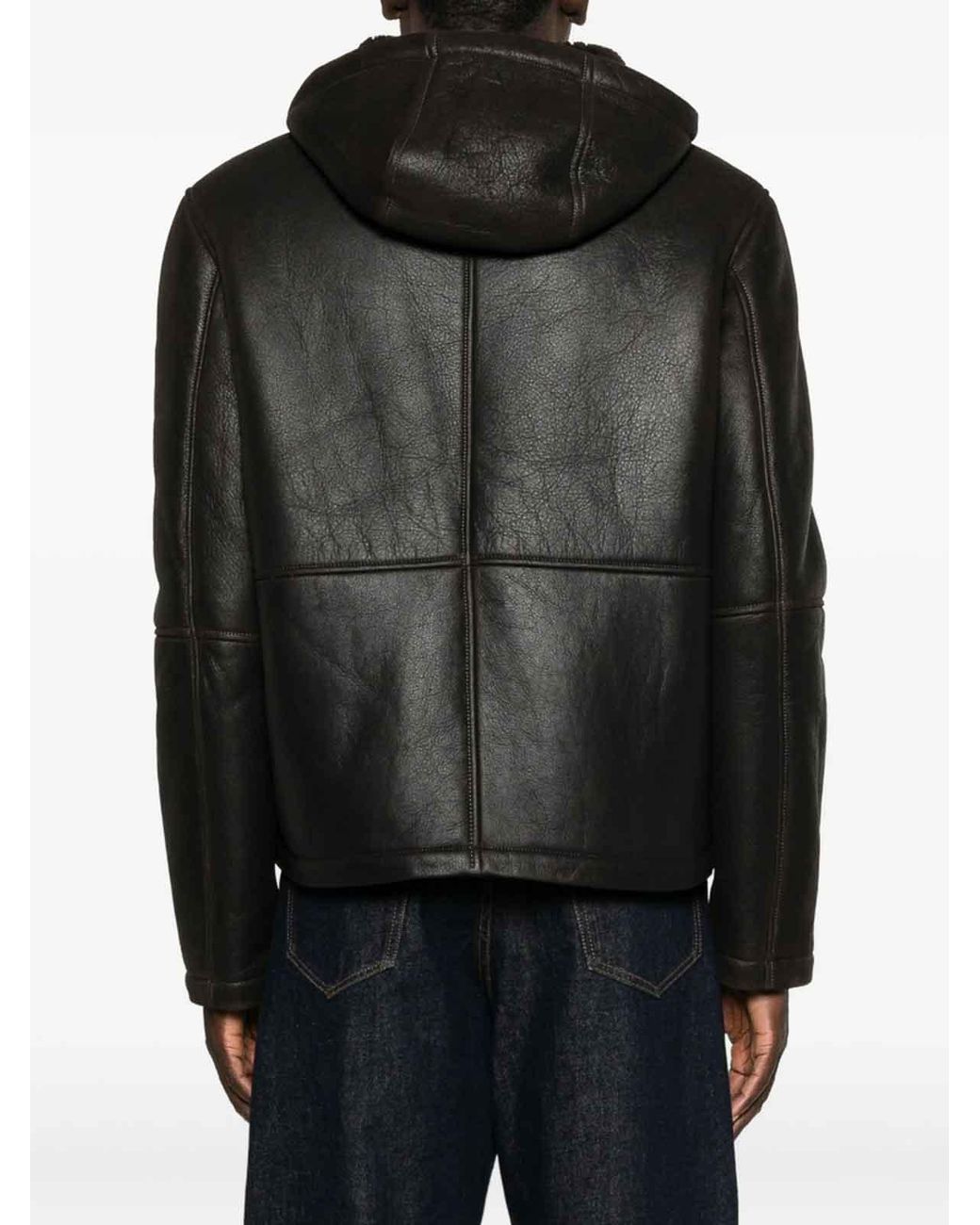 Dondup Black Leather Outerwear for men