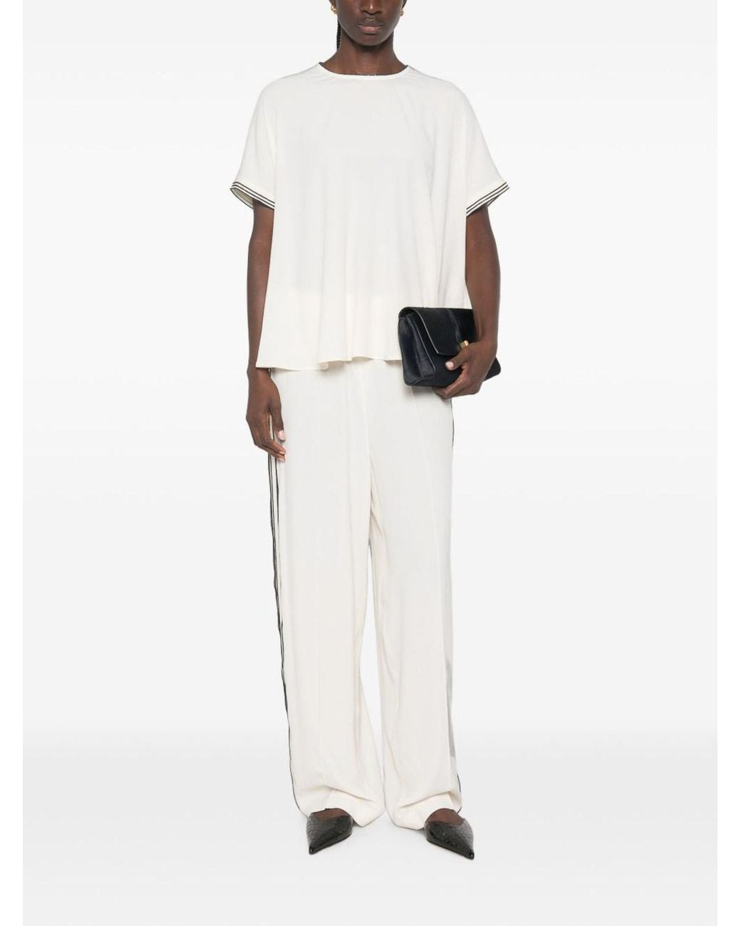 Fabiana Filippi White Silk Blend Top