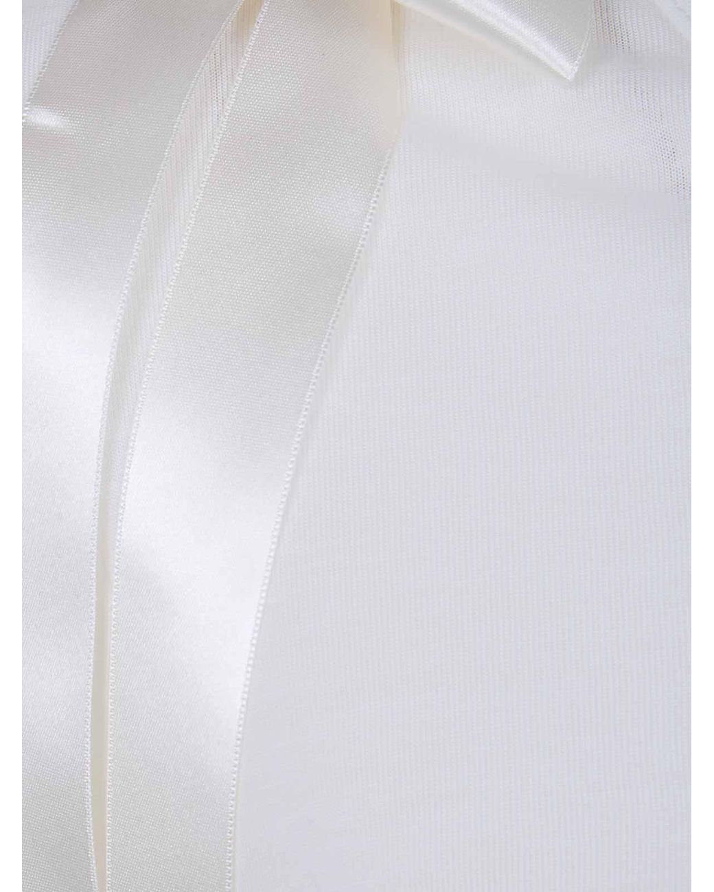 Simone Rocha White Bow Ribbon Tail Long Sleeve T-Shirt