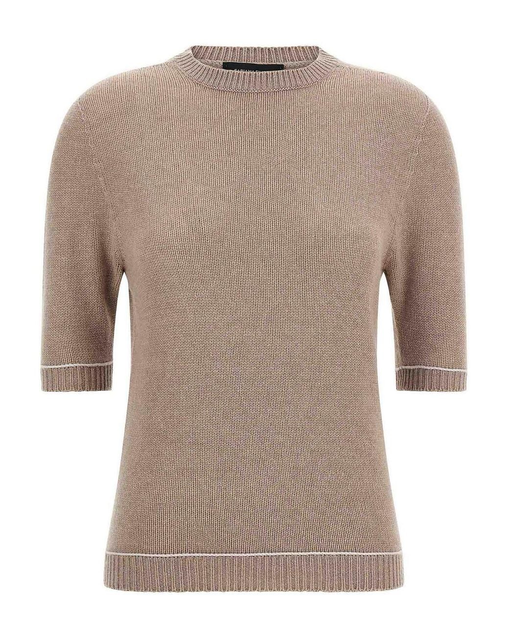 Fabiana Filippi Brown Gauze Sweater
