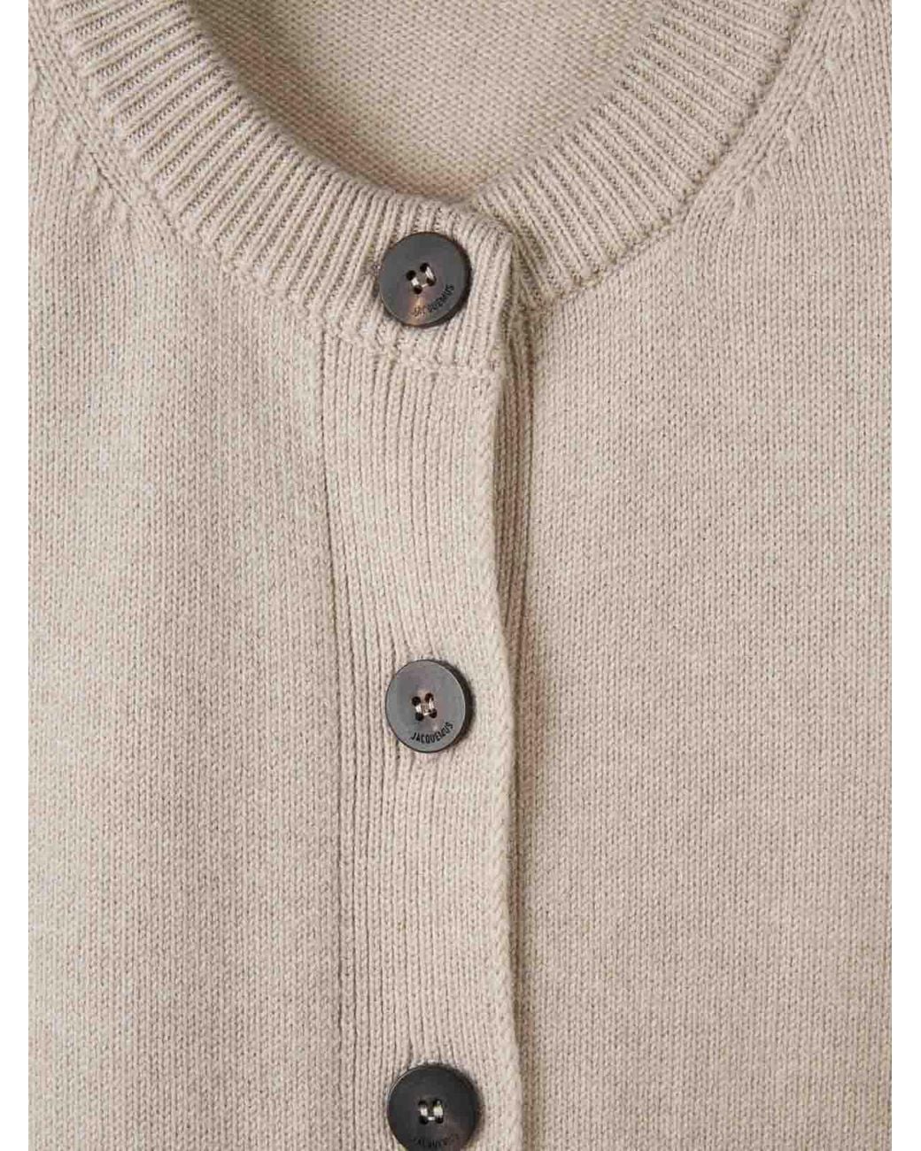 Jacquemus White Light Moulin Merino Wool Cardigan