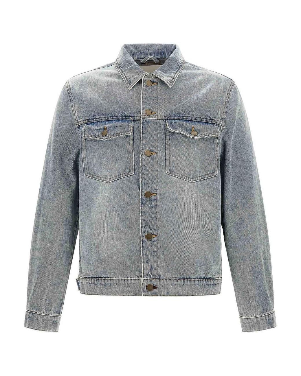 Entire studios Gray Cotton Denim Jacket for men