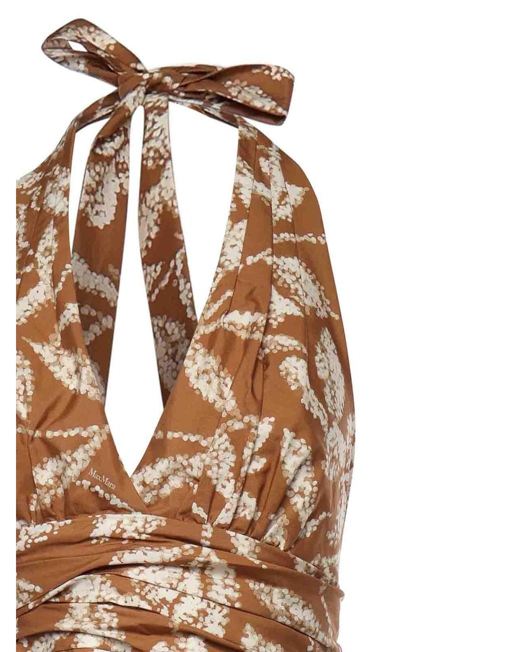 Max Mara Natural Long Printed Poplin Dress