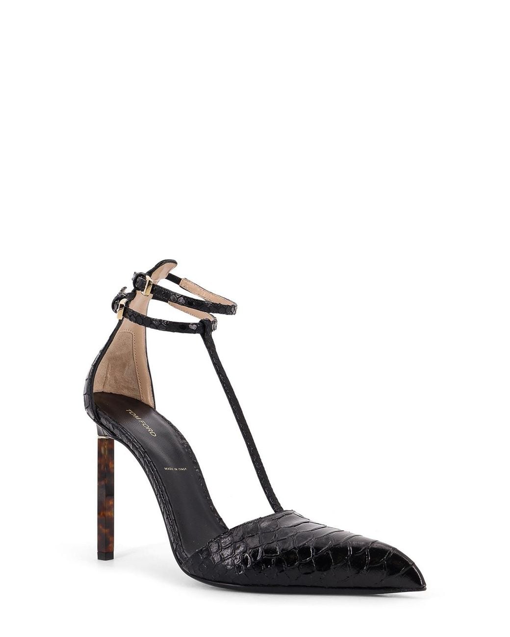 Tom Ford White Python-Effect Leather Pumps
