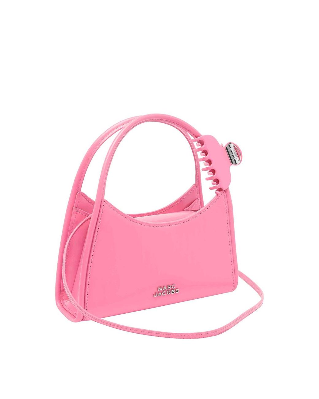 Marc Jacobs Pink Logo The Claw Clip Shoulder Bag