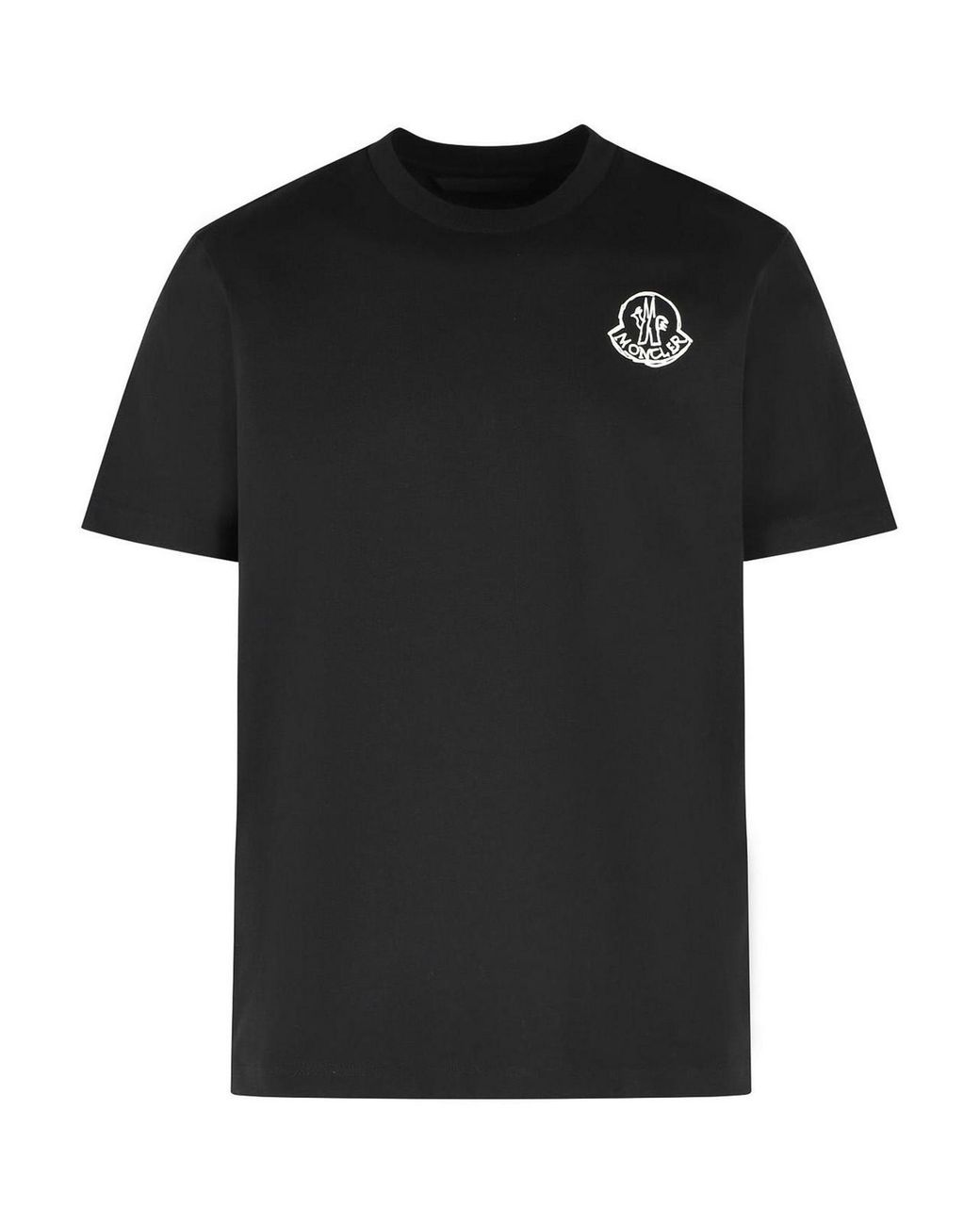 Moncler Black Cotton T-Shirt for men