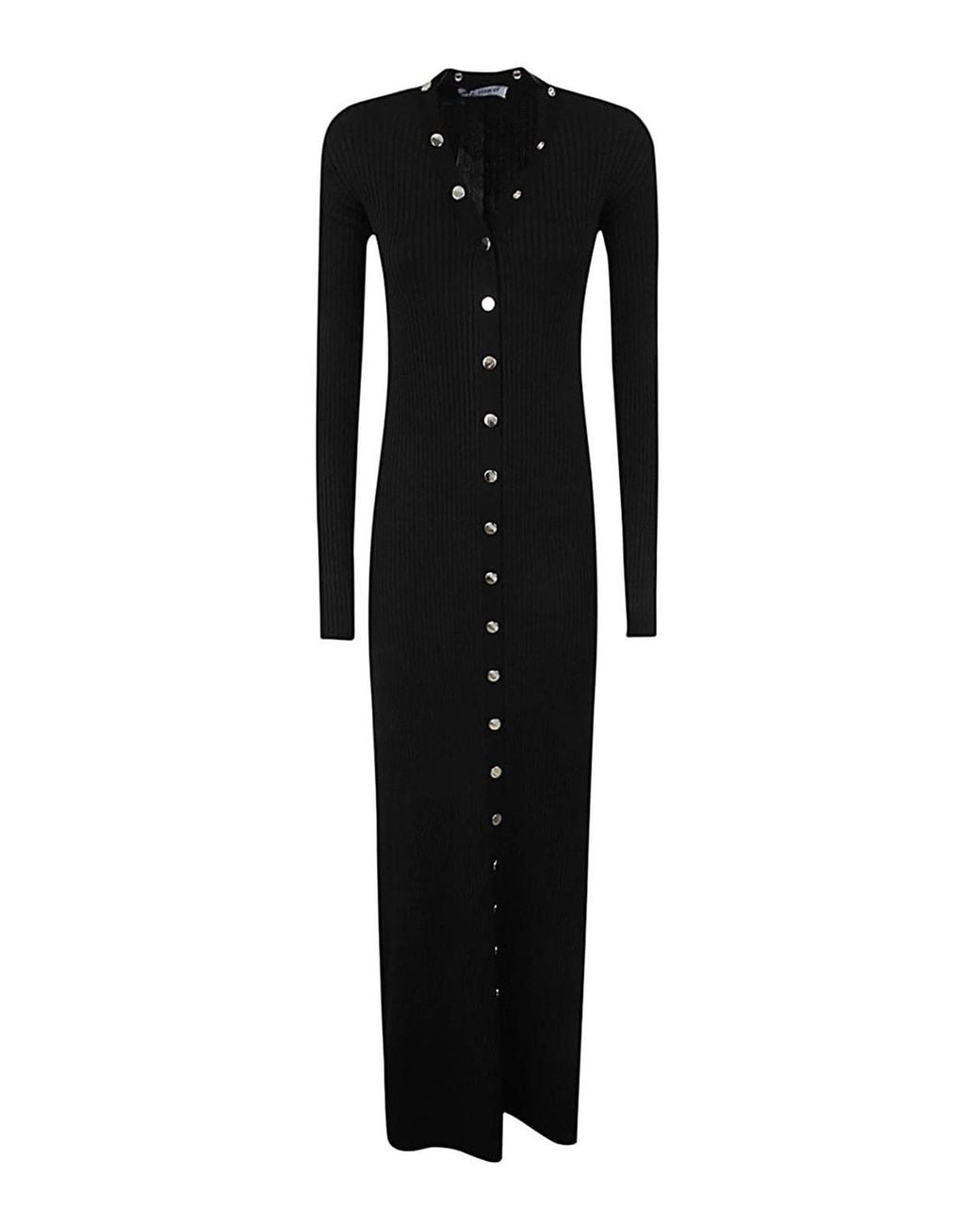 The Attico Black Long Ribbed Cardigan