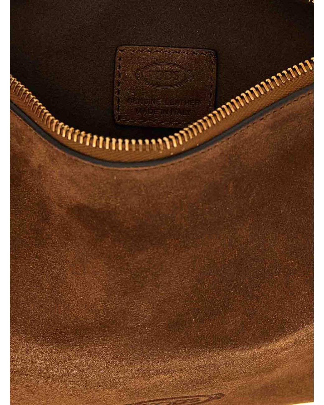 Tod's Brown Gommini' Mini Suede Shoulder Bag
