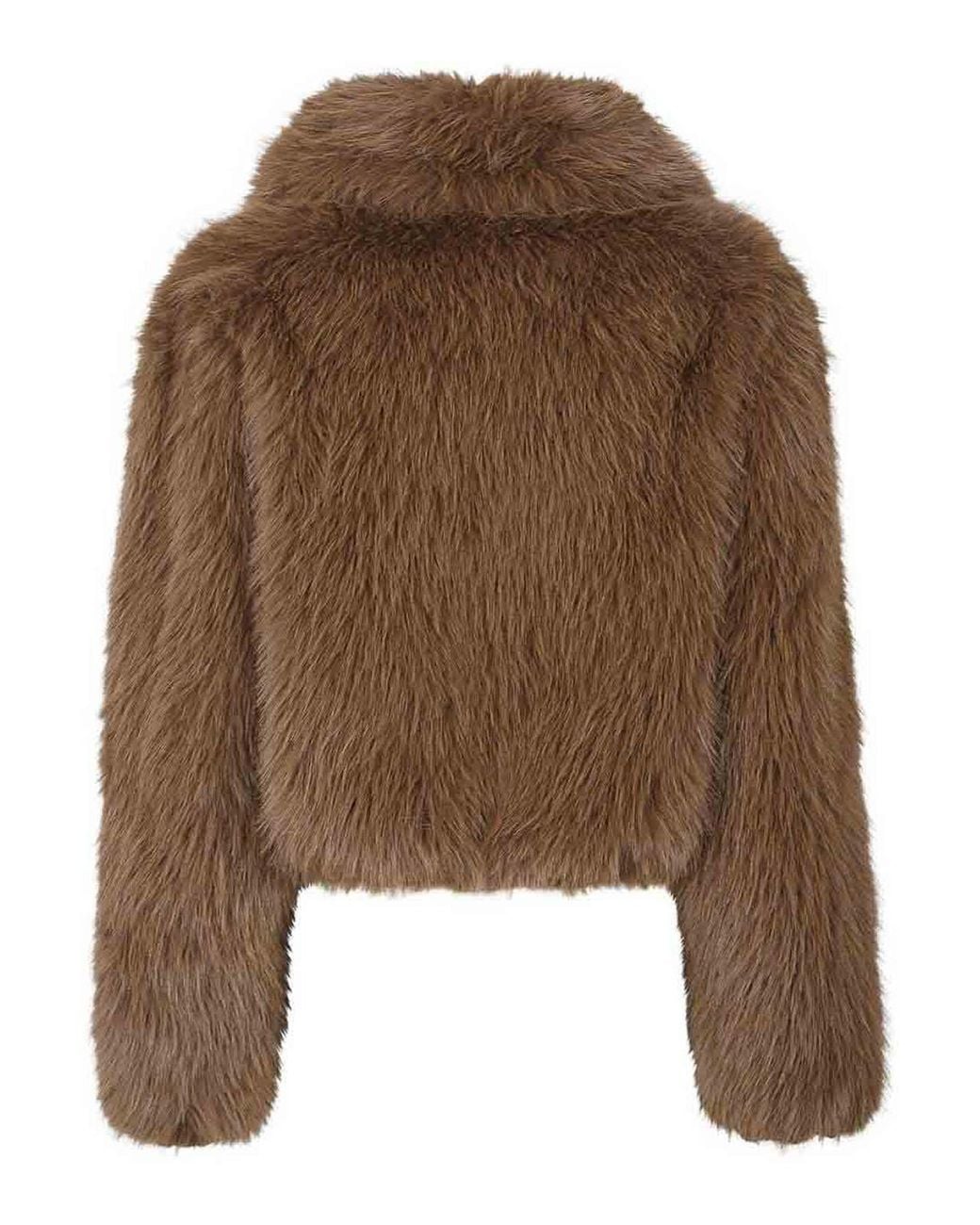 Frankie Shop Brown Hope Faux Fur Jacket