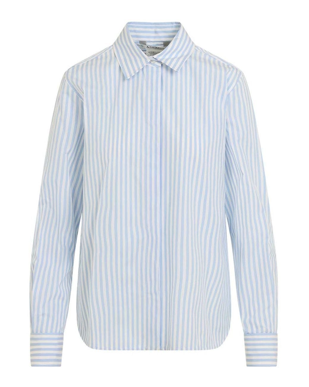 Max Mara Blue Accenni Striped Shirt