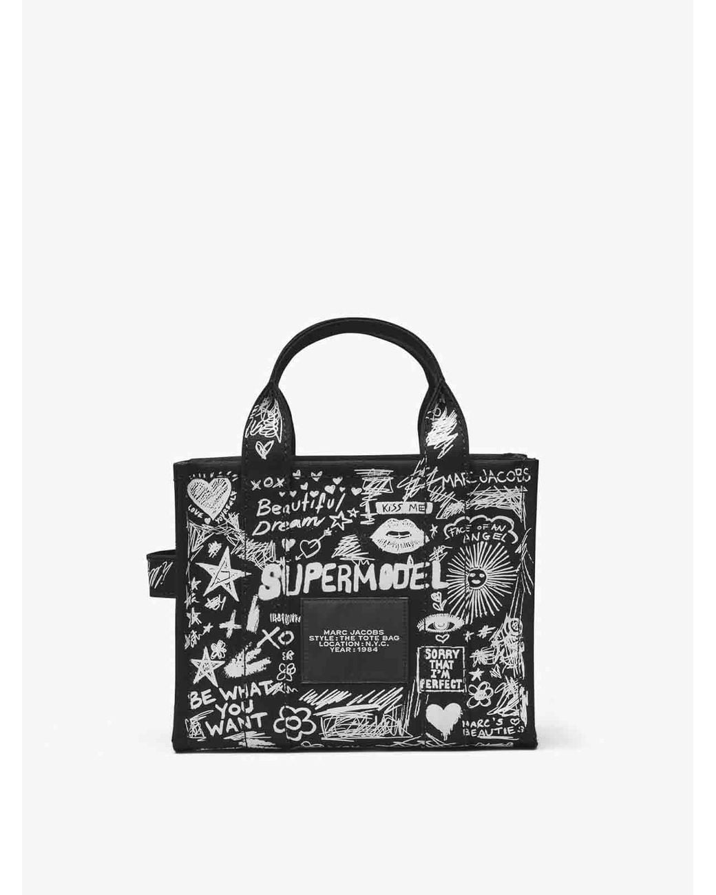 Marc Jacobs Black The Small Tote Punk Scribble