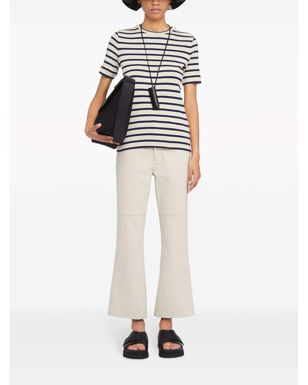 Jil Sander White Striped T-Shirt