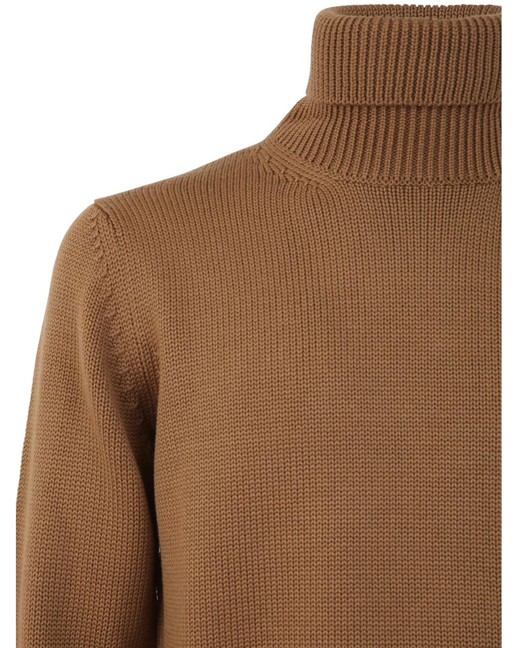 Nuur Brown Long Sleeve Turtle Neck Sweater for men