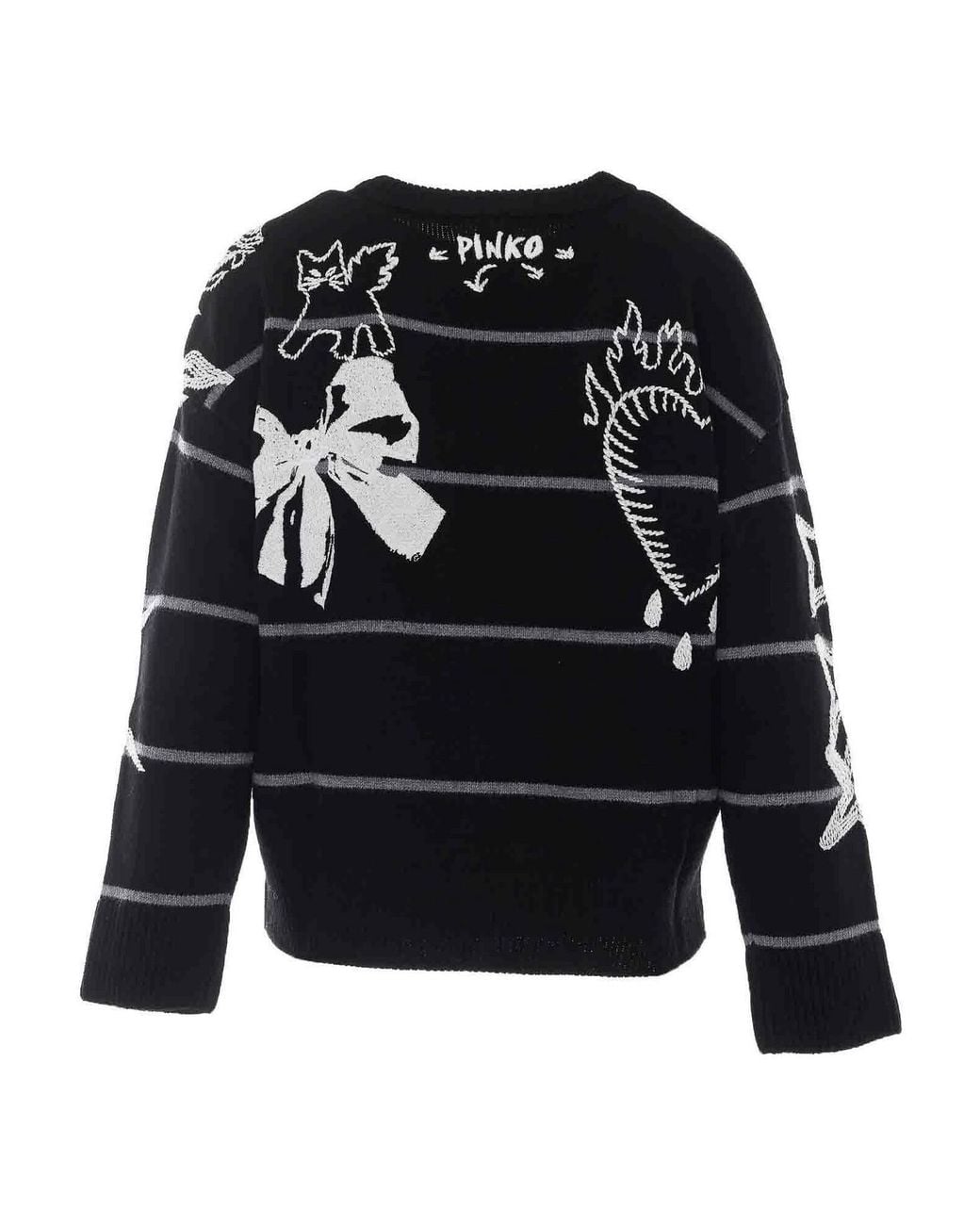 Pull Col Rond Pinko en coloris Black