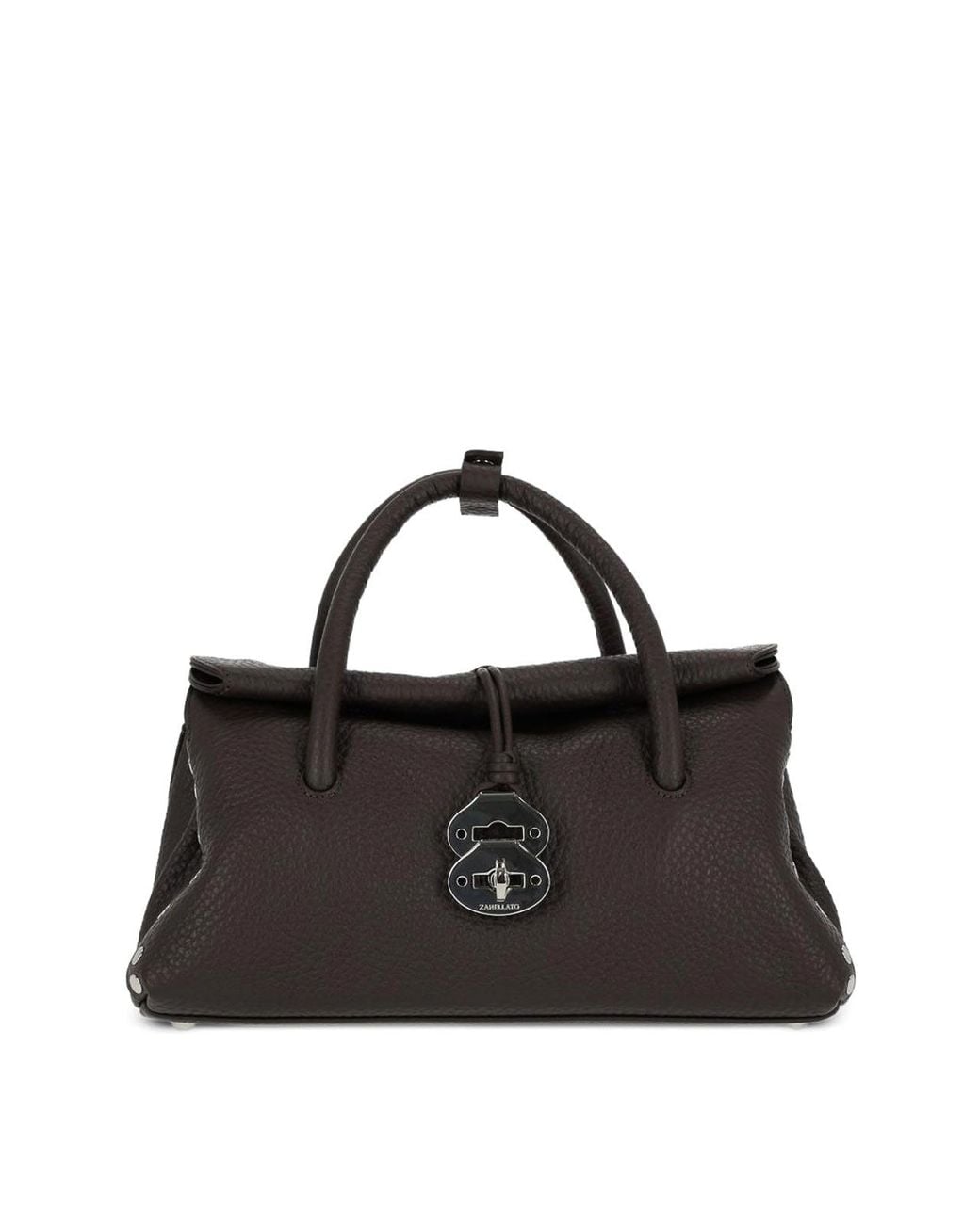 Zanellato Black Dotta Small Textured Leather Bag