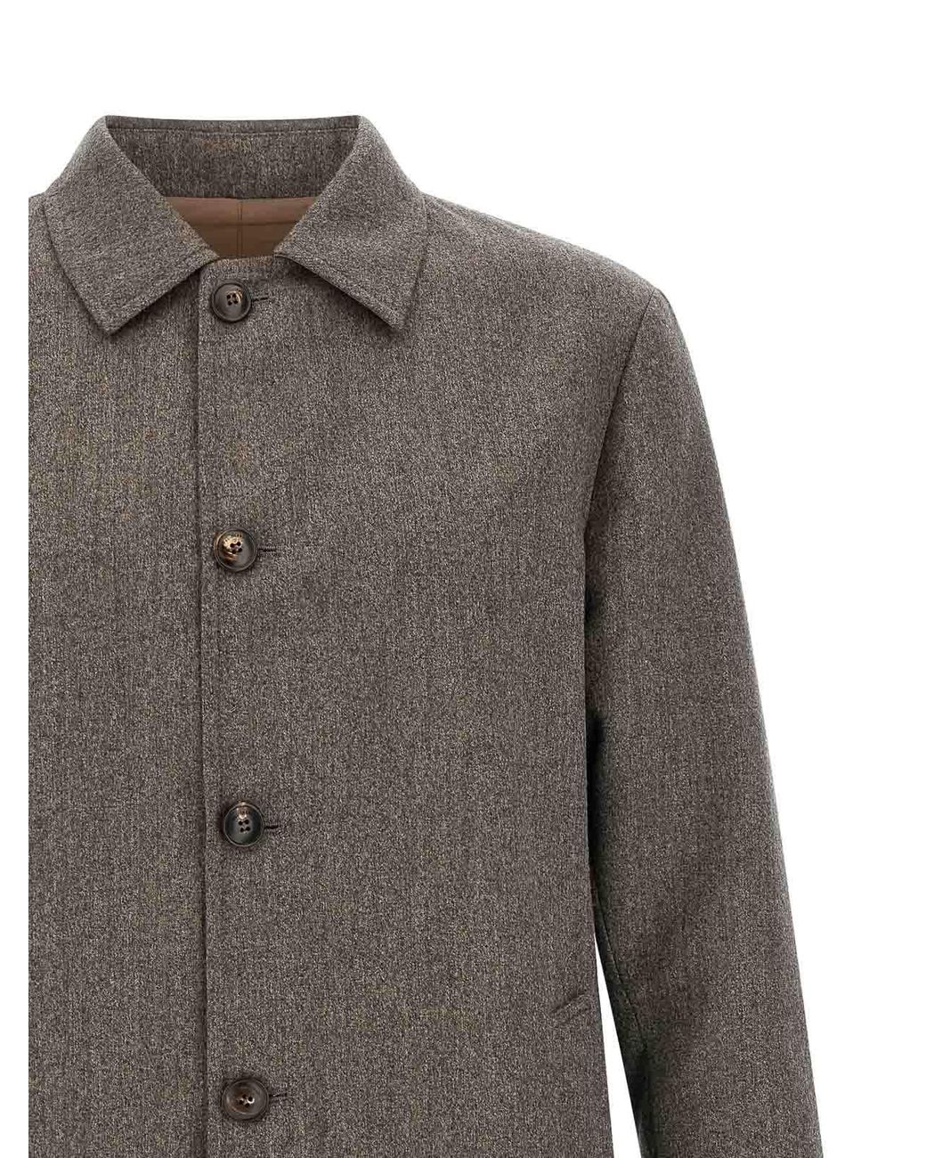 Pal Zileri Gray Reversible Waterproof for men