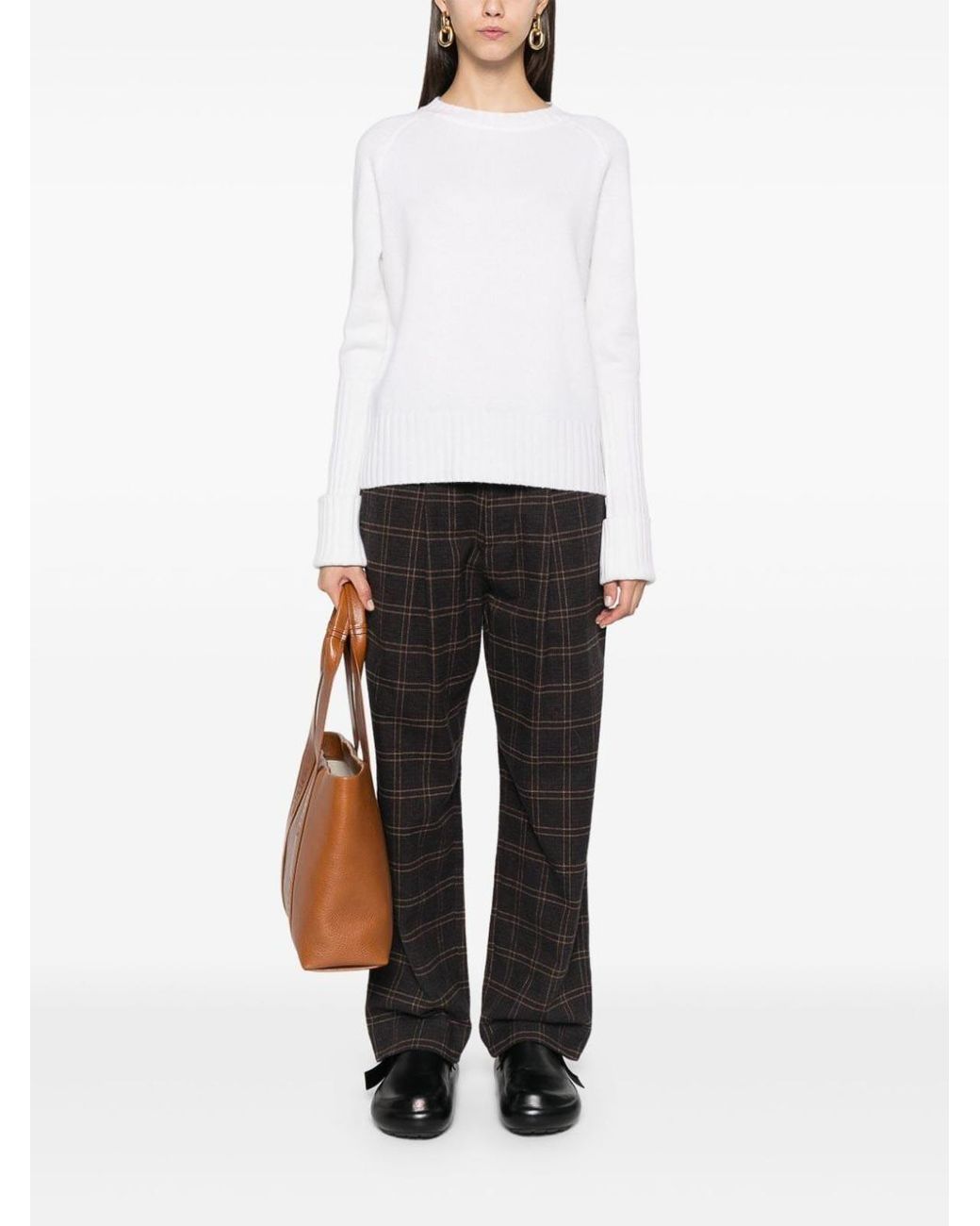 Wild Cashmere White Crew-Neck Sweater