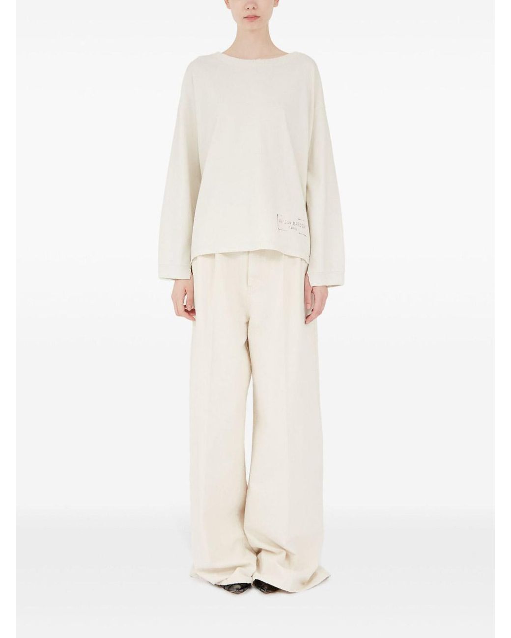 Maison Margiela White Milky Cotton Sweatshirt