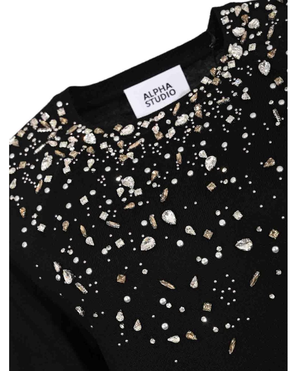 Suéter Cuello Redondo Alpha Studio de color Black