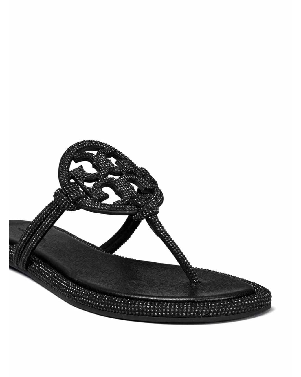 Tory Burch Black Miller Pavé Knotted Sandal
