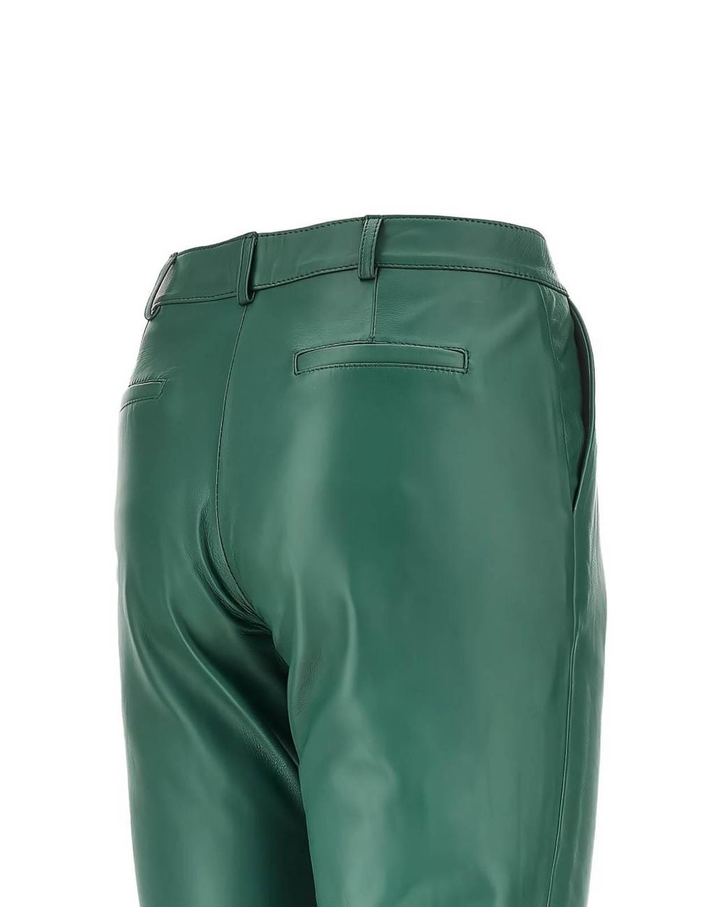 Frankie Shop Green Lior Leather Capri Pants