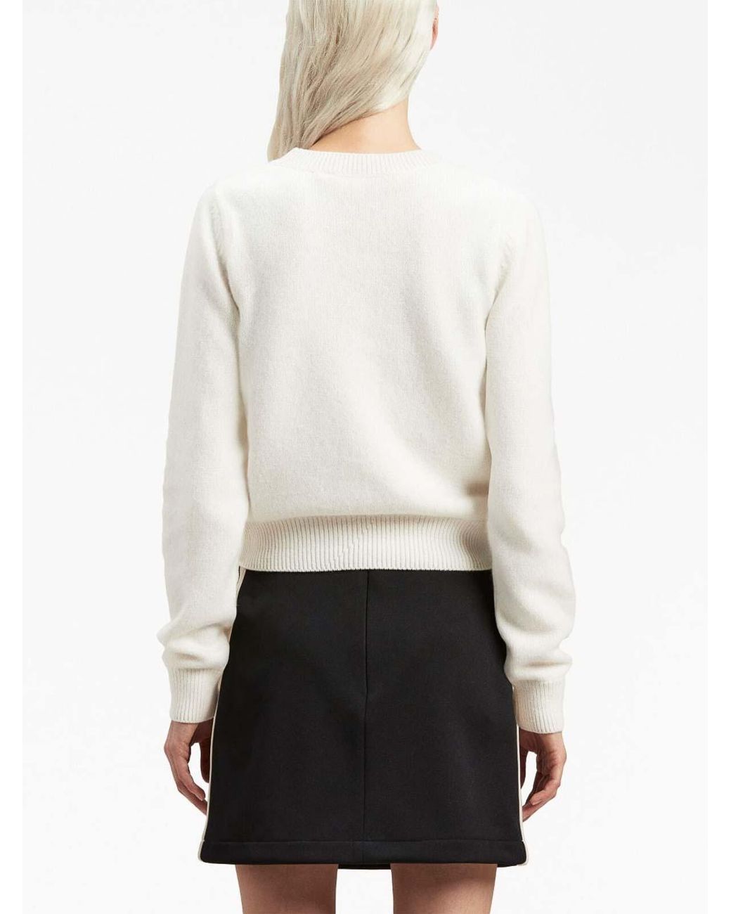 Palm Angels White Classic Logo Sweater