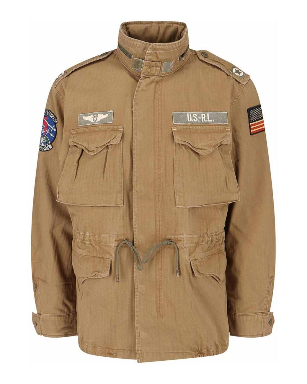 Polo Ralph Lauren Brown Military Jacket With Patch for men