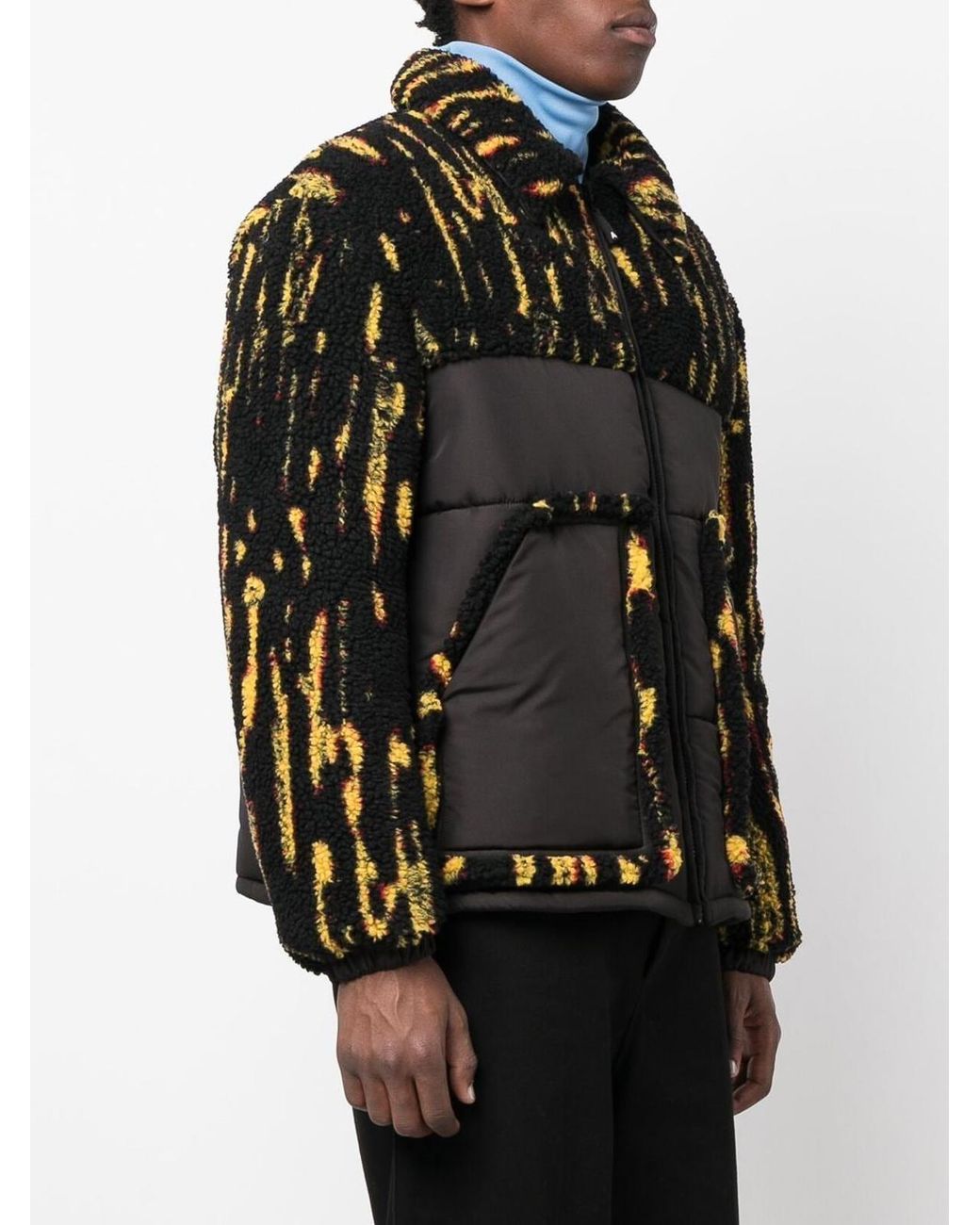 Ambush Black Faux-Shearling Quilted Jacket for men