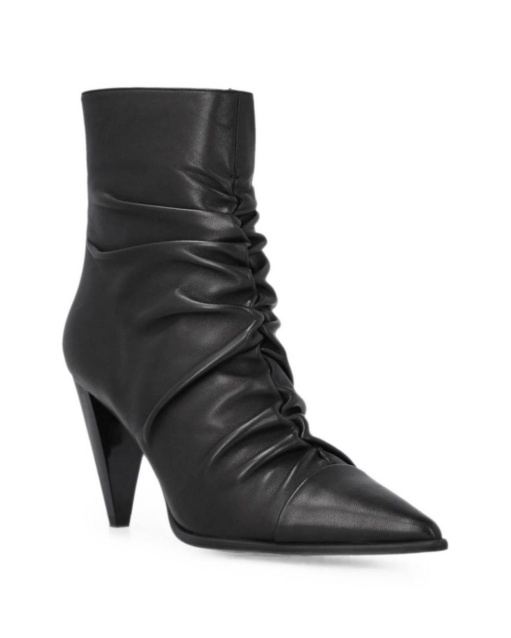 Pinko Black Vane Leather Ankle Boots