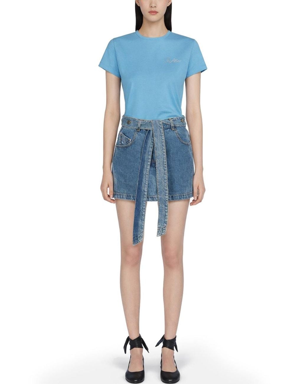 The Attico Blue Skirt With Belt