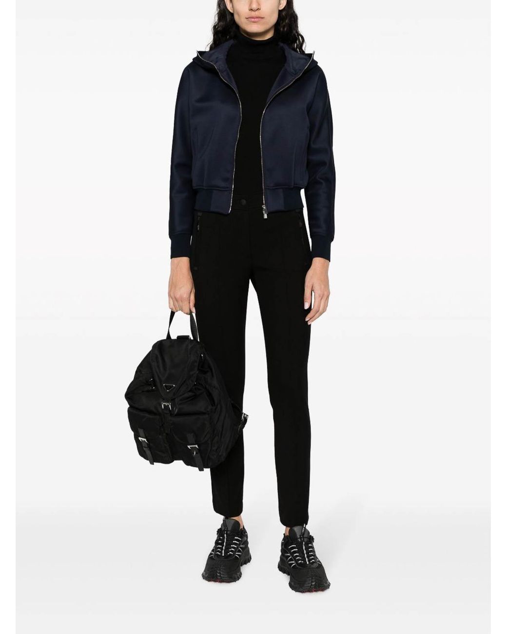 Moncler Black Trousers With Application