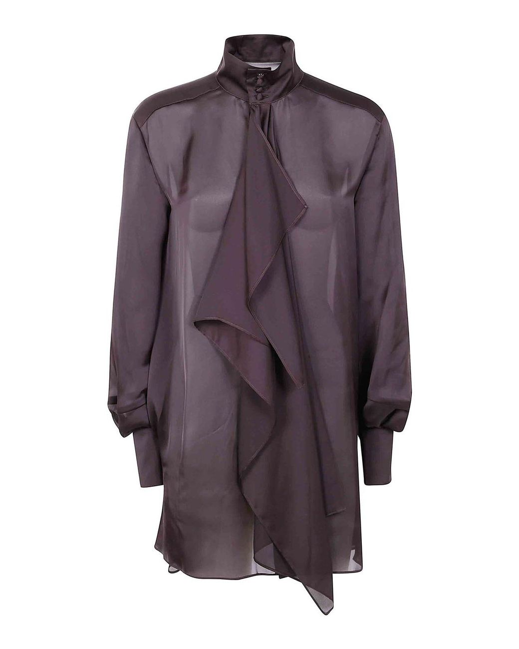 Sacai Purple Turtle Neck Satin Dress