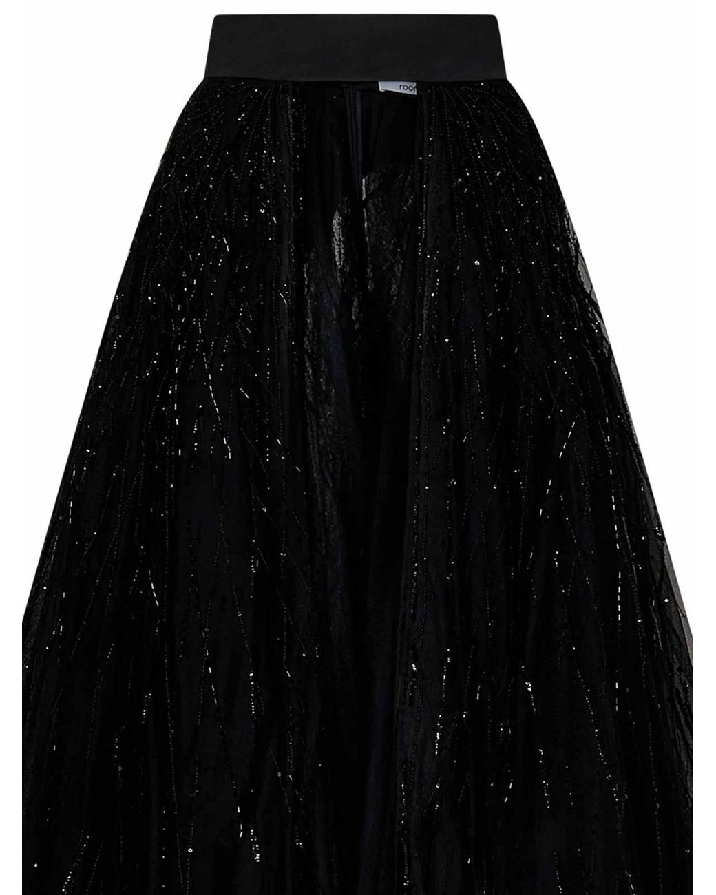 ROOM76 Black Long Tulle Skirt