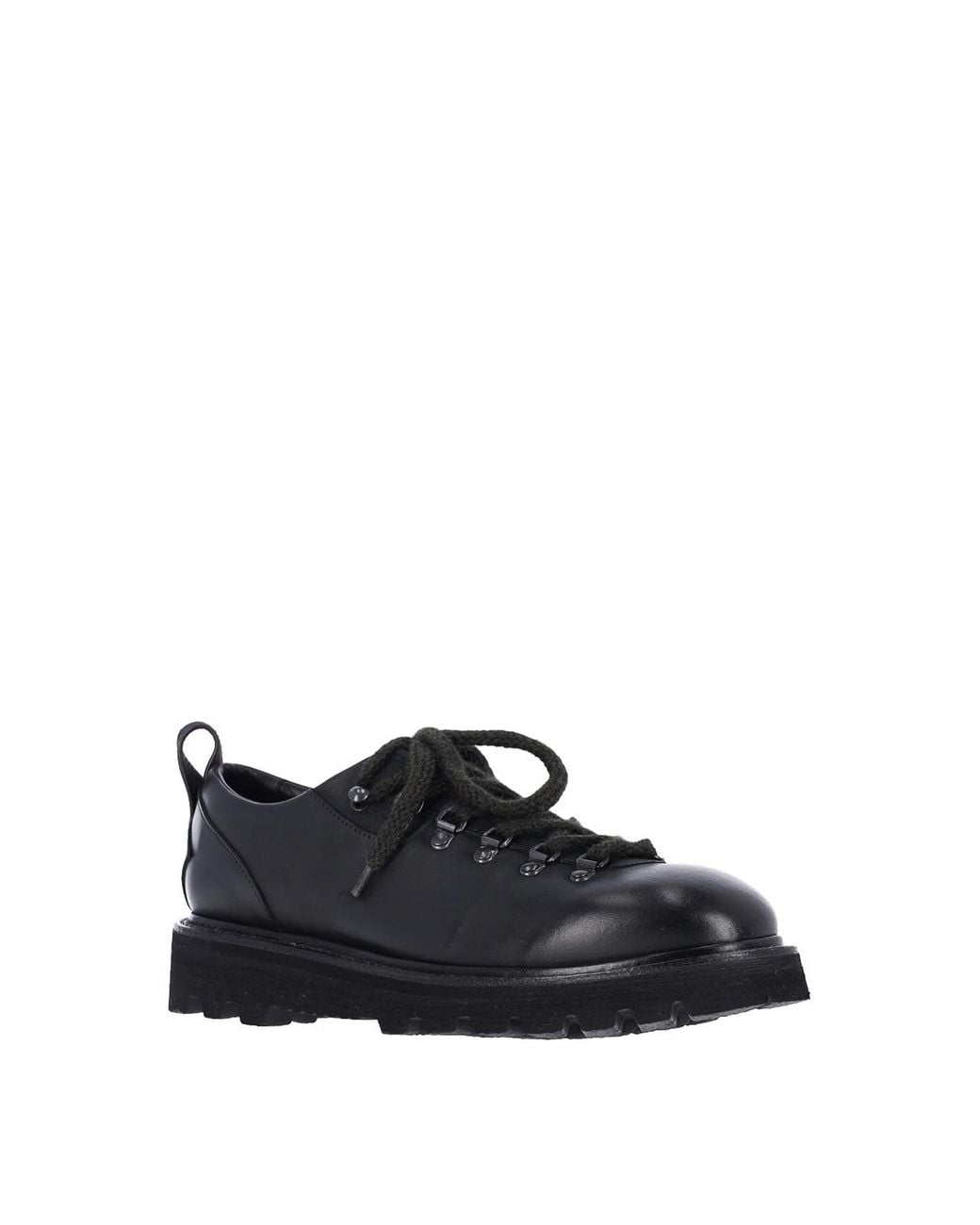 Premiata Black Leather Derby Shoes for men