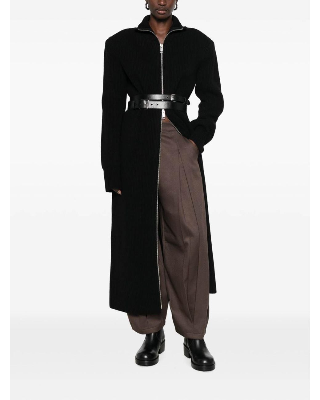 Frankie Shop Black Nolia Wool Long Cardigan Dress