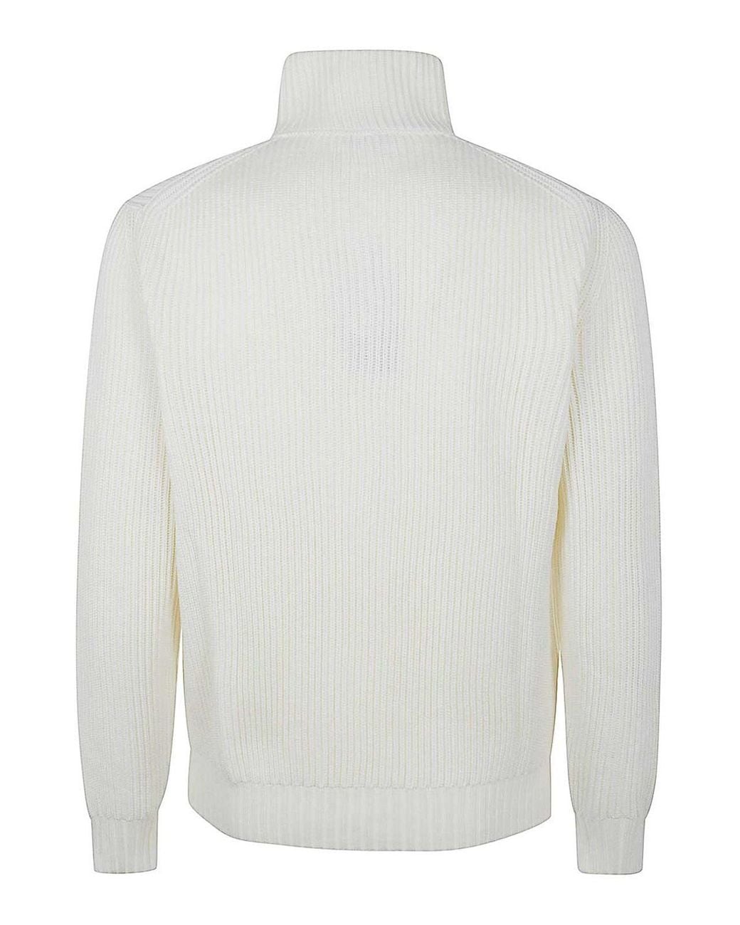 FILIPPO DE LAURENTIIS White Long Sleeves Half Zip for men